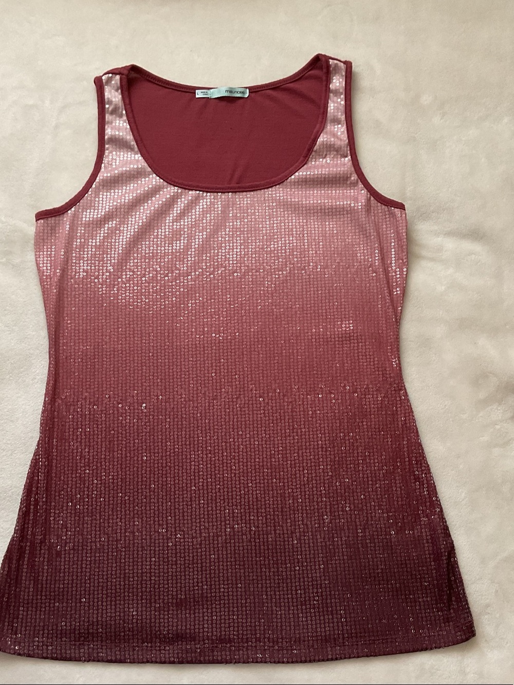 Maurices Rose-to-Wine Sequin Ombre Tank